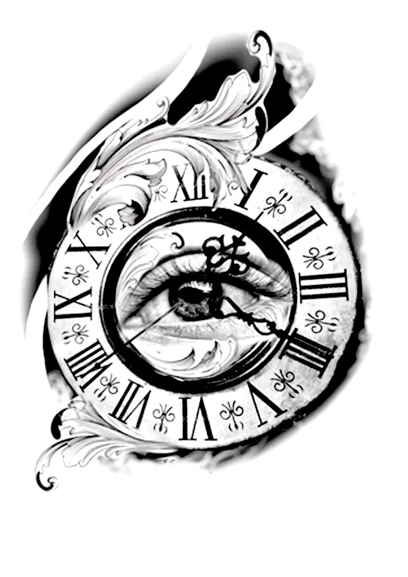 Tatuagem de retrato feminino em preto e cinza no braço